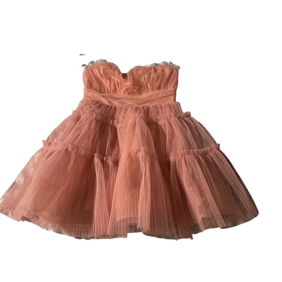 Francesca's Collections Strapless Peach Dress - Picture 1 of 4
